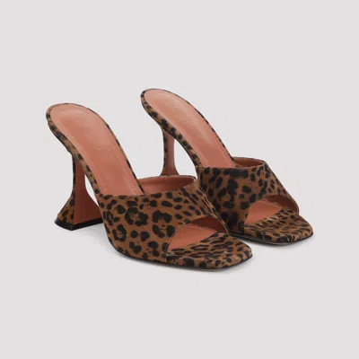 Amina Muaddi Brown Pumps With Distinctive Heel And Modern Silhouette In Brown