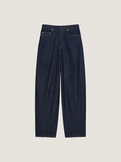 Givenchy Denim Trousers Wide-leg Contrast Stitching In Blue