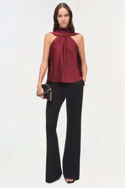 Simkhai Womens Oxblood Scarlett Cape Satin Top In Burgundy