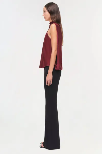Simkhai Womens Oxblood Scarlett Cape Satin Top In Burgundy