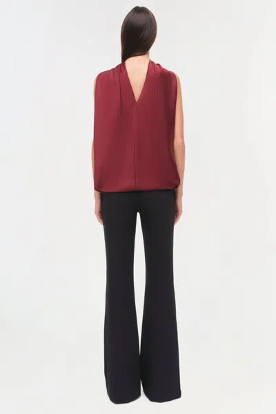 Simkhai Womens Oxblood Scarlett Cape Satin Top In Burgundy