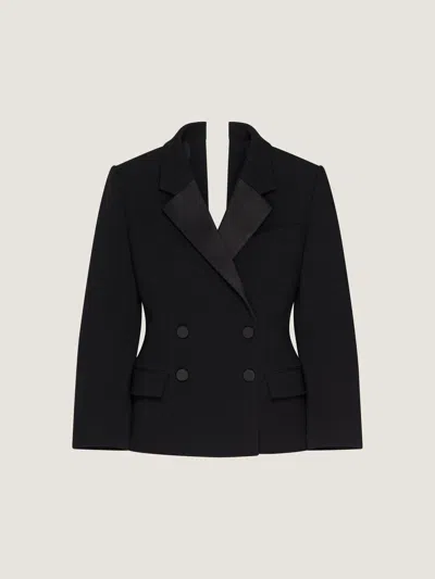 Givenchy Off-the-shoulder Double-breasted Cocoon Jacket In Black