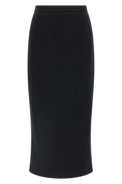 Dolce & Gabbana High-rise Satin Pencil Skirt In Black
