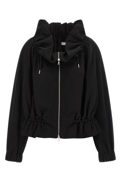Dries Van Noten Drawstring Collar Sweatshirt With Elasticated Cuffs And Hem In Black