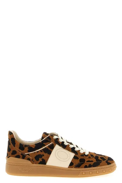 Valentino Garavani Upvillage Leopard Calf Hair Sneakers In Animal Print