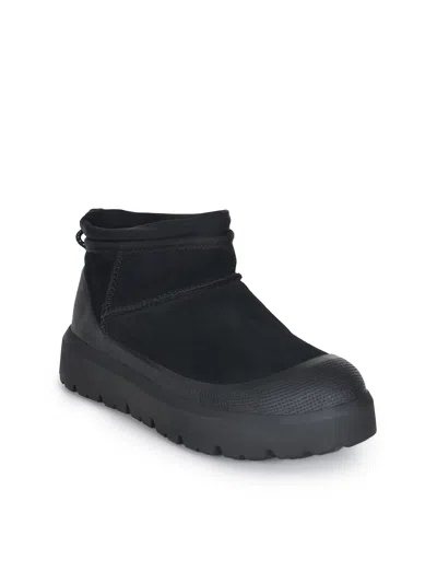 Ugg Suede Classic Ultra Mini Weather Hybrid Ankle Boots In Black