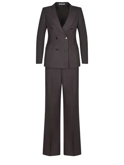 Tagliatore Tailored Brown Jacket With Structured Design In Black