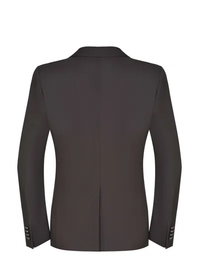 Tagliatore Tailored Brown Jacket With Structured Design In Black