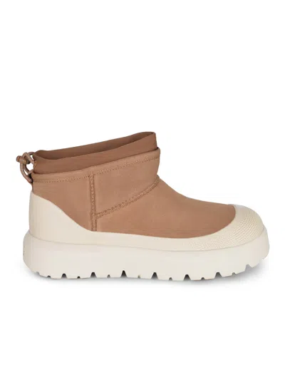 Ugg Cl Ultra Mini Weathe Ankle Boots In Leather Color Suede In Brown