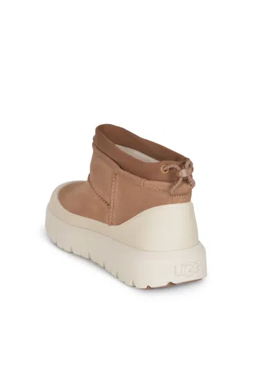 Ugg Cl Ultra Mini Weathe Ankle Boots In Leather Color Suede In Brown