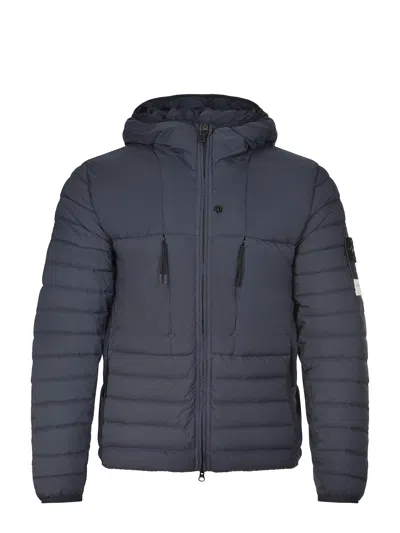 Stone Island Nylon Stretch Down Jacket In Gray