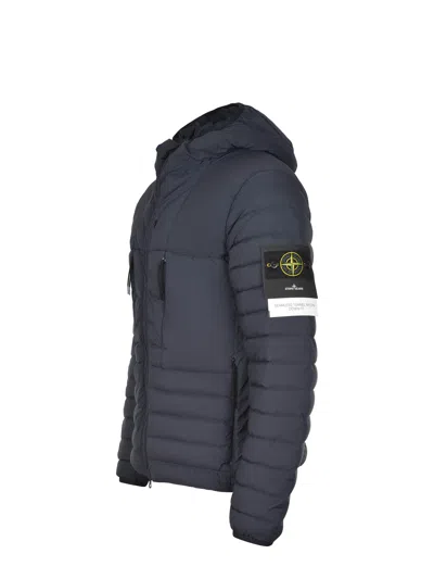 Stone Island Nylon Stretch Down Jacket In Gray