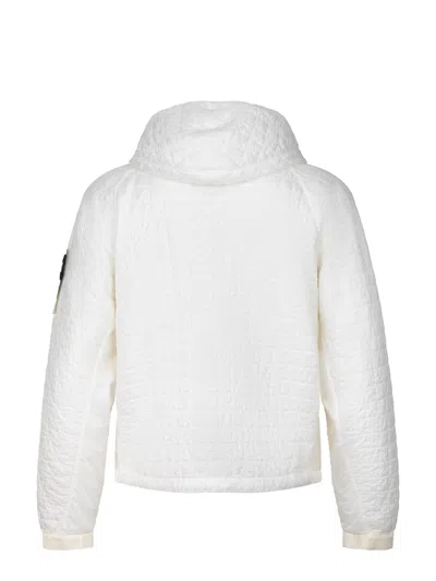 Stone Island Crinckle Reps Ny Quilted-tc Regular-fit. Giacca Imbottita In Reps Di Nylon Leggero Con Intero Resina In White