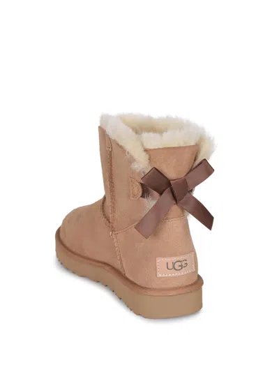 Ugg Low Boots "mini Bailey Bow" In Neutral