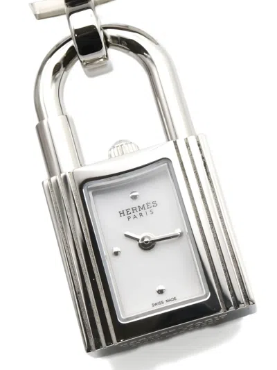 Pre-owned Hermes 2010s Stainless Steel Kelly Mini 15mm In White