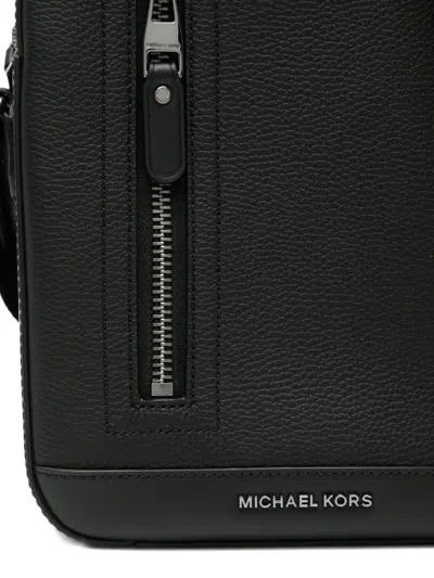 Michael Kors Logo Hudson Crossbody Bag With Adjustable Strap In Black