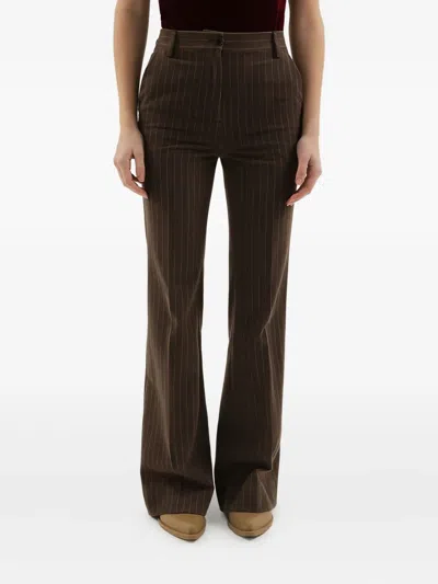 1989 Studio Flared Pinstripe Pattern Pants Striped In Brown