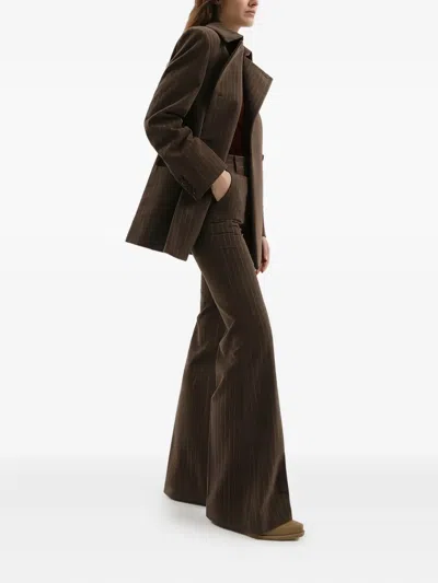 1989 Studio Flared Pinstripe Pattern Pants Striped In Brown