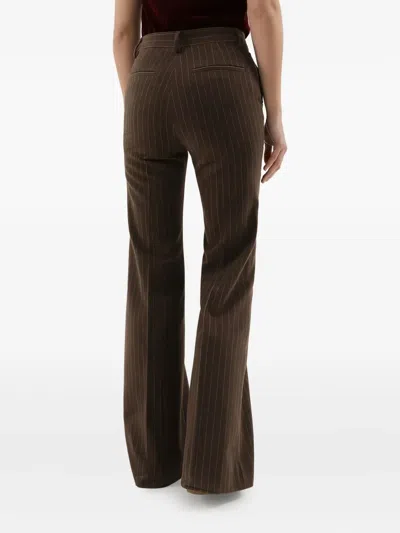 1989 Studio Flared Pinstripe Pattern Pants Striped In Brown