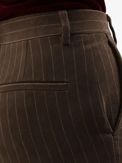 1989 Studio Flared Pinstripe Pattern Pants Striped In Brown