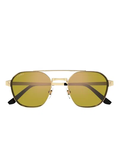 Cartier Pilot-frame Browline Sunglasses In Green