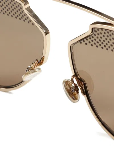 Pre-owned Dior 2020s Soreals Stud-embellished Sunglasses In Gold