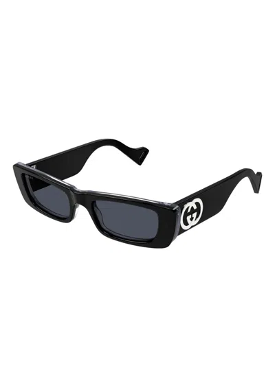 Gucci Eyewear Rectangular Frame Sunglasses In Black