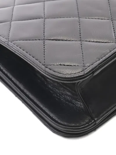 Pre-owned Chanel 1996-1997 Matelassé Full-flap Shoulder Bag In Black