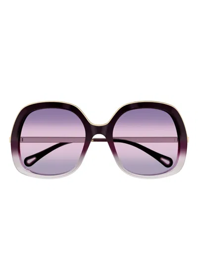 Chloé Eyewear Square-frame Sunglasses In Purple