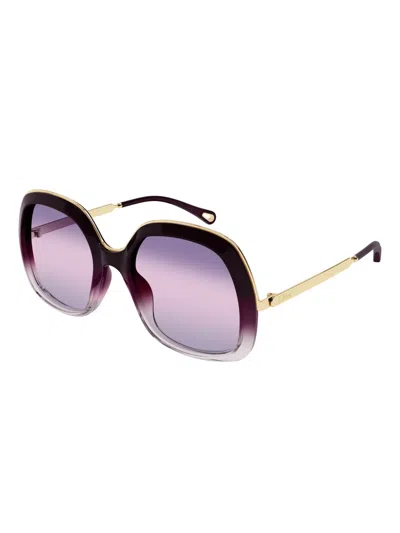 Chloé Eyewear Square-frame Sunglasses In Purple