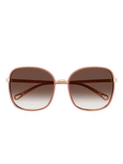 Chloé Ch0031s Round Frame Sunglasses In Brown