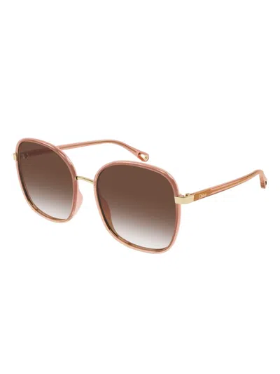 Chloé Ch0031s Round Frame Sunglasses In Brown