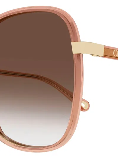Chloé Ch0031s Round Frame Sunglasses In Brown