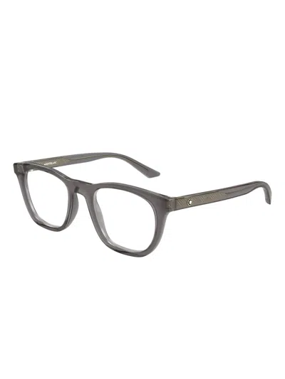Montblanc Round-frame Glasses In Blue