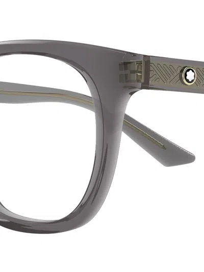 Montblanc Round-frame Glasses In Blue