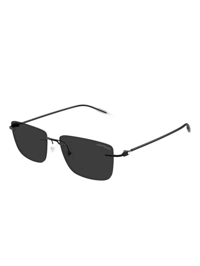 Montblanc Square-frame Sunglasses In Black