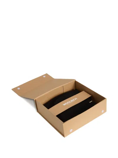 Woolrich Wool-blend Beanie Hat Set In Black