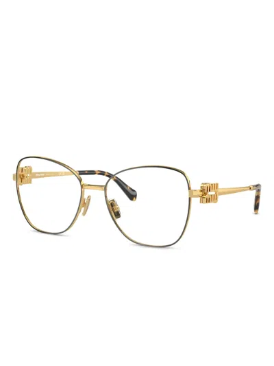 Miu Miu Square-frame Glasses In Gold