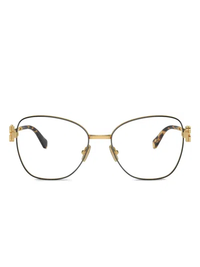 Miu Miu Square-frame Glasses In Gold