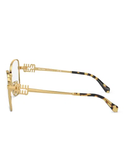 Miu Miu Square-frame Glasses In Gold
