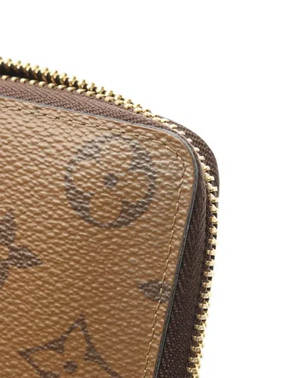 Pre-owned Louis Vuitton 2007-2025 Monogram Reverse Clemence Zippy Wallet Long Wallets In Brown