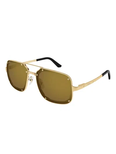 Cartier Ct0194s Santos De Sunglasses In Gold