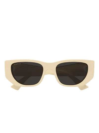 Gucci Subtle Web 53mm Geometric Acetate Sunglasses In Neutral