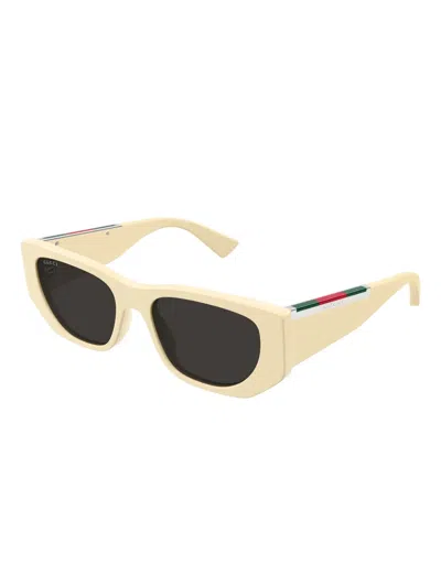 Gucci Subtle Web 53mm Geometric Acetate Sunglasses In Neutral