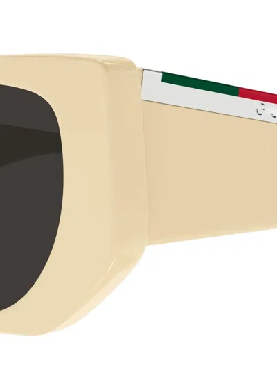 Gucci Subtle Web 53mm Geometric Acetate Sunglasses In Neutral