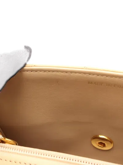 Pre-owned Chanel 1989-1991 Mini Matelassé Chain Shoulder Bag In Neutral