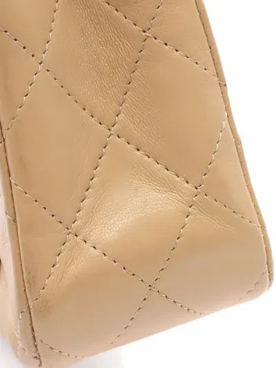 Pre-owned Chanel 1989-1991 Mini Matelassé Chain Shoulder Bag In Neutral