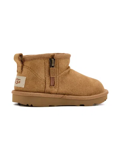 Ugg Ultra Mini Classic Suede Boots In Brown