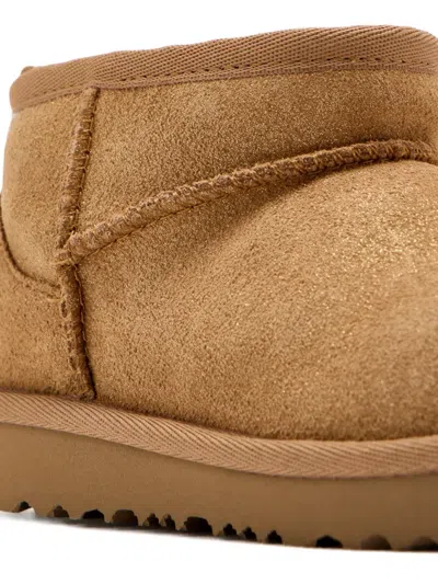 Ugg Ultra Mini Classic Suede Boots In Brown