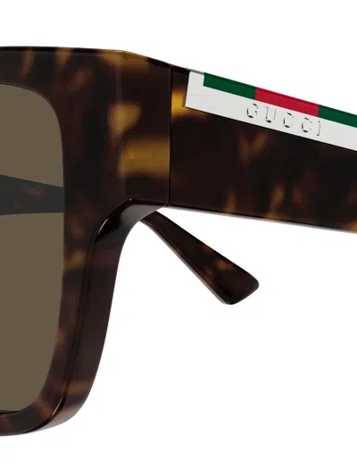 Gucci Eyewear Rectangular Frame Sunglasses In Brown